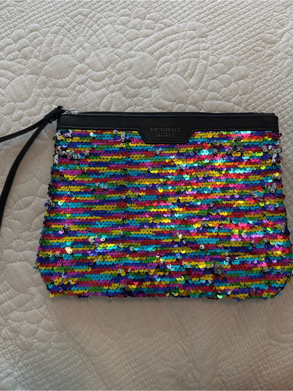 Rainbow Pride Sequin cosmetic bag Clutch victoria’s Secret festival parade Y2K